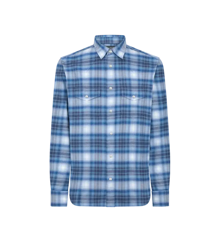 CHECK WESTERN SHIRT COMBO BLUE online